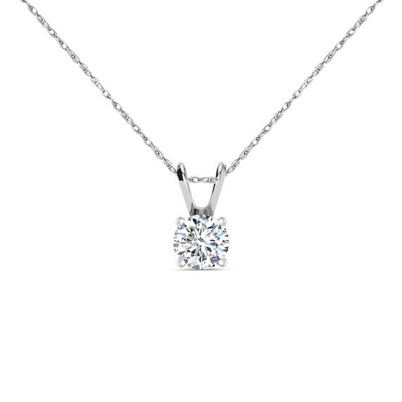 SuperJeweler 1/2 Carat Lab Grown Diamond Necklace In 14K White Gold. Amazing Clarity For Women