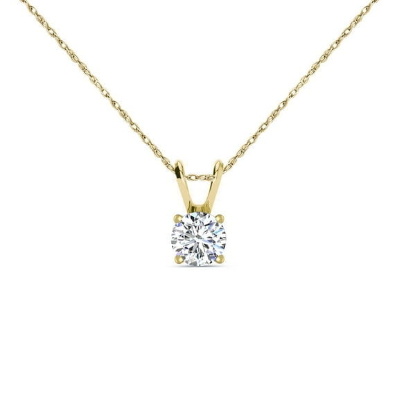 SuperJeweler 1/2 Carat Lab Grown Diamond Necklace In 14K Yellow Gold. Amazing Clarity For Women