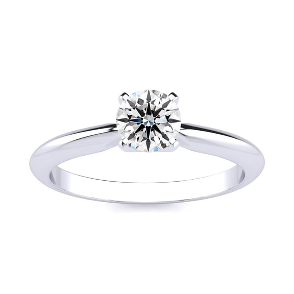 SuperJeweler 1/2 Carat Lab Grown Diamond Solitaire Ring In Sterling Silver For Women