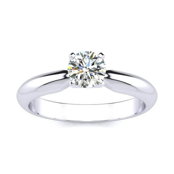 SuperJeweler 1/2 Carat Moissanite Solitaire Engagement Ring in 14 Karat White Gold