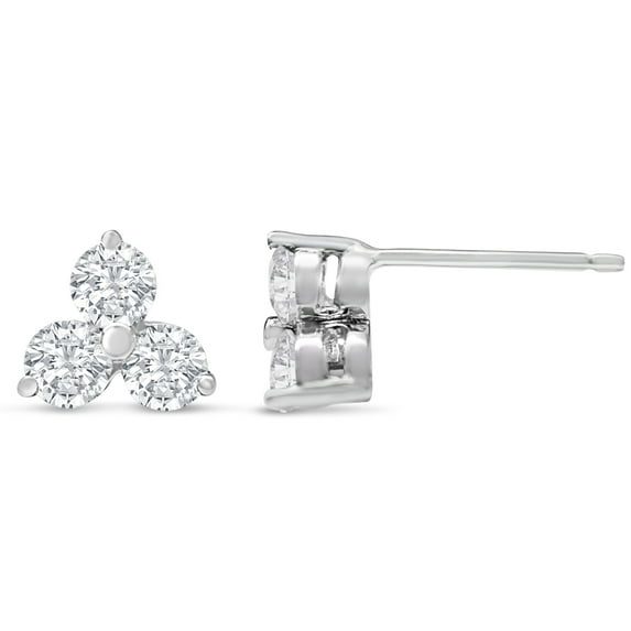 SuperJeweler 1/2 Carat Moissanite Triangle Stud Earrings In Sterling Silver For Women