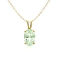 thumbnail image 1 of SuperJeweler 1/2 Carat Oval Shape Green Amethyst Necklace In 14K Yellow Gold Over Sterling Silver, 18 Inches For Women, 1 of 5