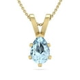 thumbnail image 1 of SuperJeweler 1/2 Carat Pear Shape Aquamarine Necklace in 14K Yellow Gold Over Sterling Silver, 18 inches for Women, 1 of 6