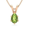 thumbnail image 1 of SuperJeweler 1/2 Carat Pear Shape Peridot Necklace in 14K Rose Gold Over Sterling Silver, 18 inches for Women, 1 of 6