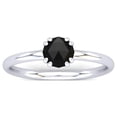 thumbnail image 1 of SuperJeweler 1/2 Carat Rose Cut Black Diamond Solitaire Engagement Ring In 14 Karat White Gold For Women, 1 of 6