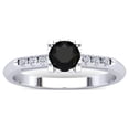 thumbnail image 1 of SuperJeweler 1/2 Carat Rose Cut Black and White Diamond Ring In 14 Karat White Gold For Women, 1 of 6