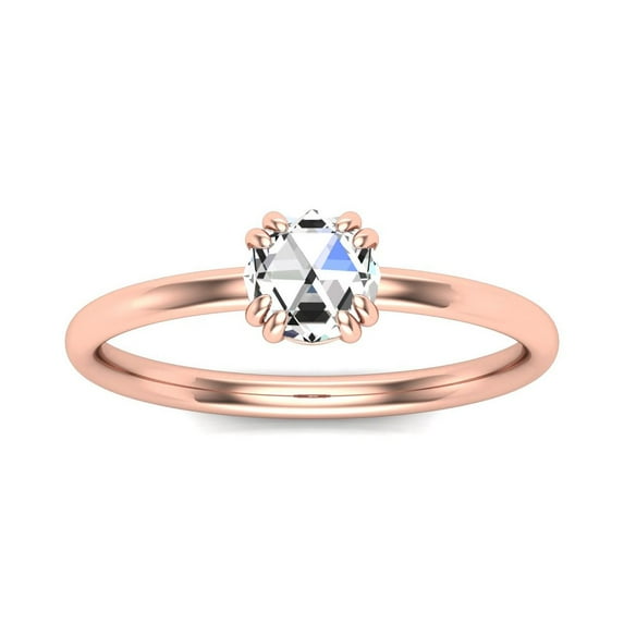 SuperJeweler 1/2 Carat Rose Cut Diamond Solitaire Ring In 14 Karat Rose Gold For Women