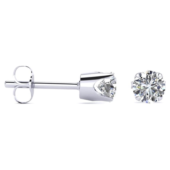 SuperJeweler 1/2 Carat Round Moissanite Stud Earrings in White Gold For Women