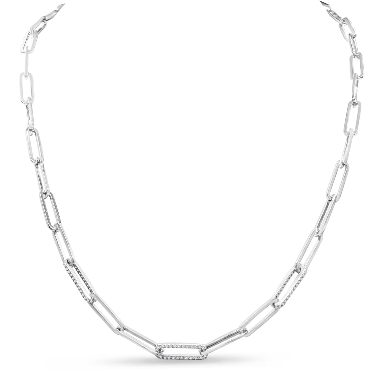 Effy D'oro 14K Yellow Gold Diamond Paperclip Necklace – effyjewelry.com