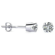 SUPERJEWELER 1/3 Carat Diamond Stud Earrings in 14 Karat White Gold for Women