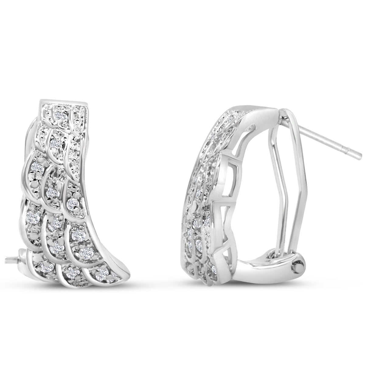 SuperJeweler 1/4 Carat Diamond Angel Wings Earrings For Women