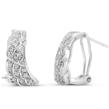 SuperJeweler 1/4 Carat Diamond Angel Wings Earrings For Women