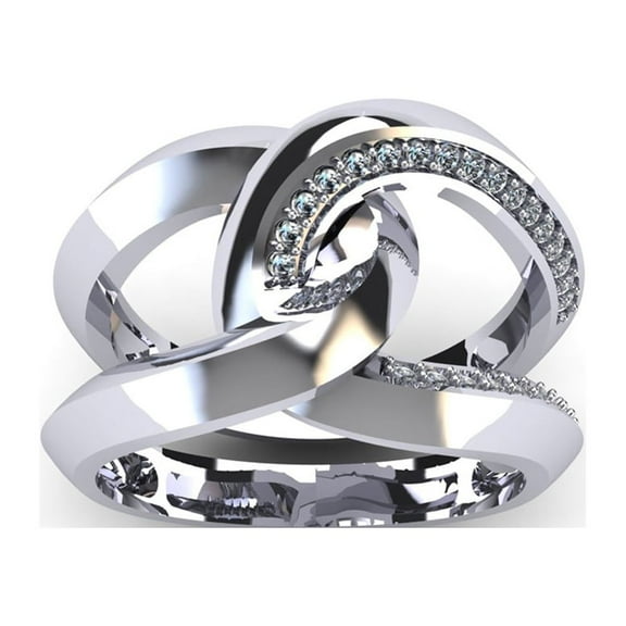 SuperJeweler 1/4 Carat Diamond Band Cocktail Ring In Sterling Silver For Women