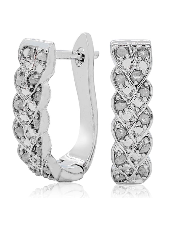 1/4 Carat Diamond Infinity Hoop Earrings, 1/2 Inch For Women