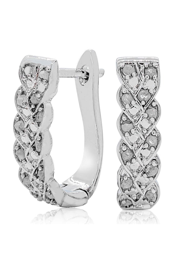 1/4 Carat Diamond Infinity Hoop Earrings, 1/2 Inch For Women