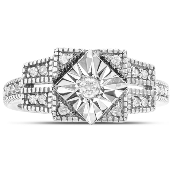 SuperJeweler 1/4 Carat Diamond Ring In Sterling Silver For Women