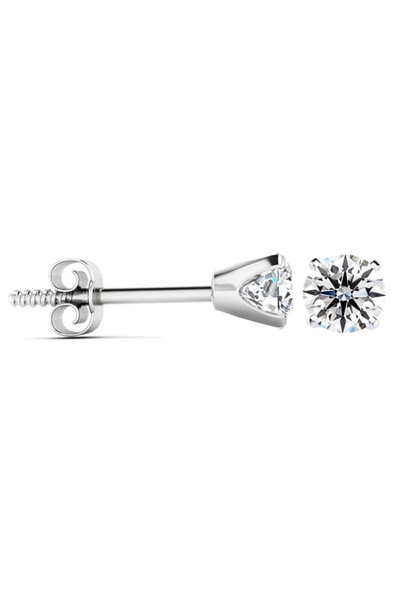 1/4 Carat Lab Grown Diamond Stud Earrings In Sterling Silver For Women