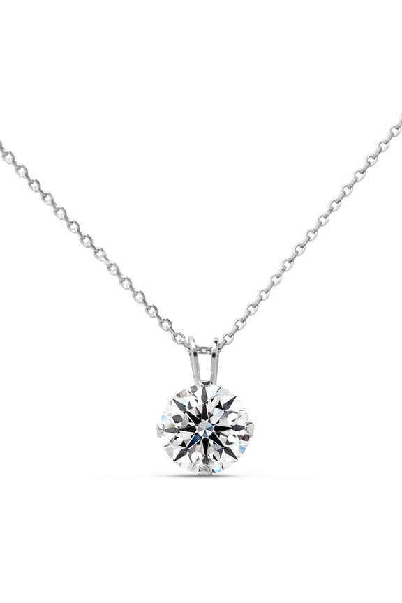 1/4 Carat Moissanite Solitaire Necklace In White Gold With Free Chain For Women