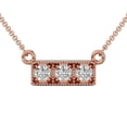 thumbnail image 1 of SuperJeweler 1/4 Carat Moissanite Three Stone Necklace in 14 Karat Rose Gold, 18 inches for Women, 1 of 6