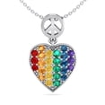 thumbnail image 1 of SuperJeweler 1/4 Carat Rainbow Pride Heart Necklace in 14 Karat White Gold, 18 inches for Men and Women!, 1 of 6