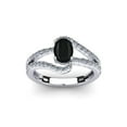 thumbnail image 1 of SuperJeweler 1.40 Carat Oval Shape Black Onyx and Fancy Diamond Ring In Sterling Silver For Women, 1 of 6