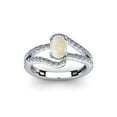 thumbnail image 1 of SuperJeweler 1.40 Carat Oval Shape Created Opal and Fancy Diamond Ring In Sterling Silver For Women, 1 of 6