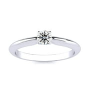 SUPERJEWELER 1 Carat Lab Grown Diamond Solitaire Ring In Sterling Silver For Women