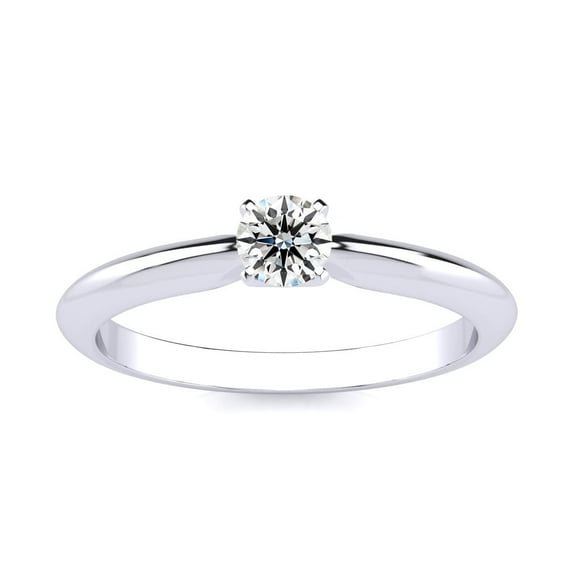 SuperJeweler 1/5 Carat Lab Grown Diamond Solitaire Ring In Sterling Silver For Women