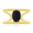 thumbnail image 1 of SuperJeweler 1.60 Carat Sapphire and Diamond Open Shank Ring In 14 Karat Yellow Gold Over Sterling Silver, One Size Fits All For Women, 1 of 7