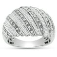 thumbnail image 1 of SuperJeweler 1 Carat Baguette and Round Colorless Diamond Dome Band Ring In Sterling Silver For Women, 1 of 6