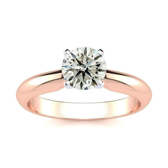 SuperJeweler 1 Carat Diamond Solitaire Engagement Ring In 14K Rose Gold For Women