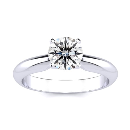 SuperJeweler 1 Carat Lab Grown Diamond Solitaire Ring In Sterling Silver For Women