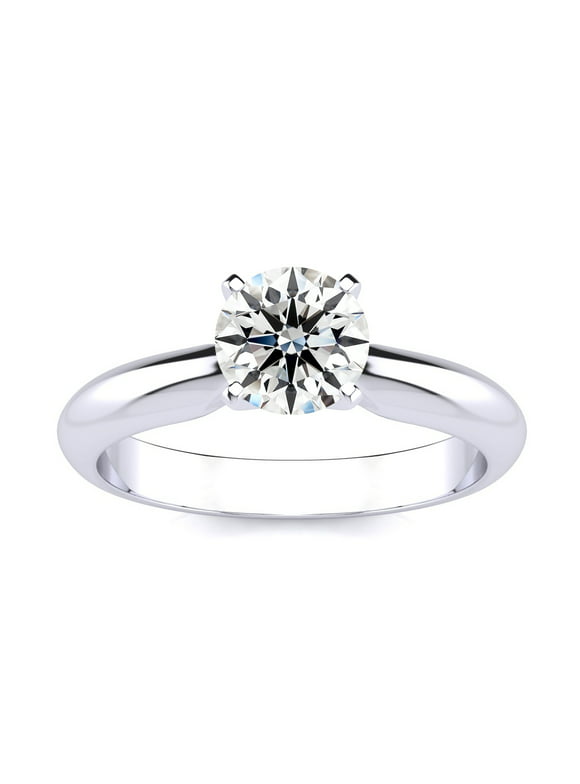 SuperJeweler 1 Carat Lab Grown Diamond Solitaire Ring In Sterling Silver For Women