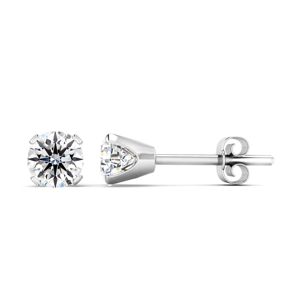 SuperJeweler 1 Carat Lab Grown Diamond Stud Earrings in White Gold For Women