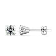 SUPERJEWELER 1 Carat Lab Grown Diamond Stud Earrings in Yellow Gold For Women