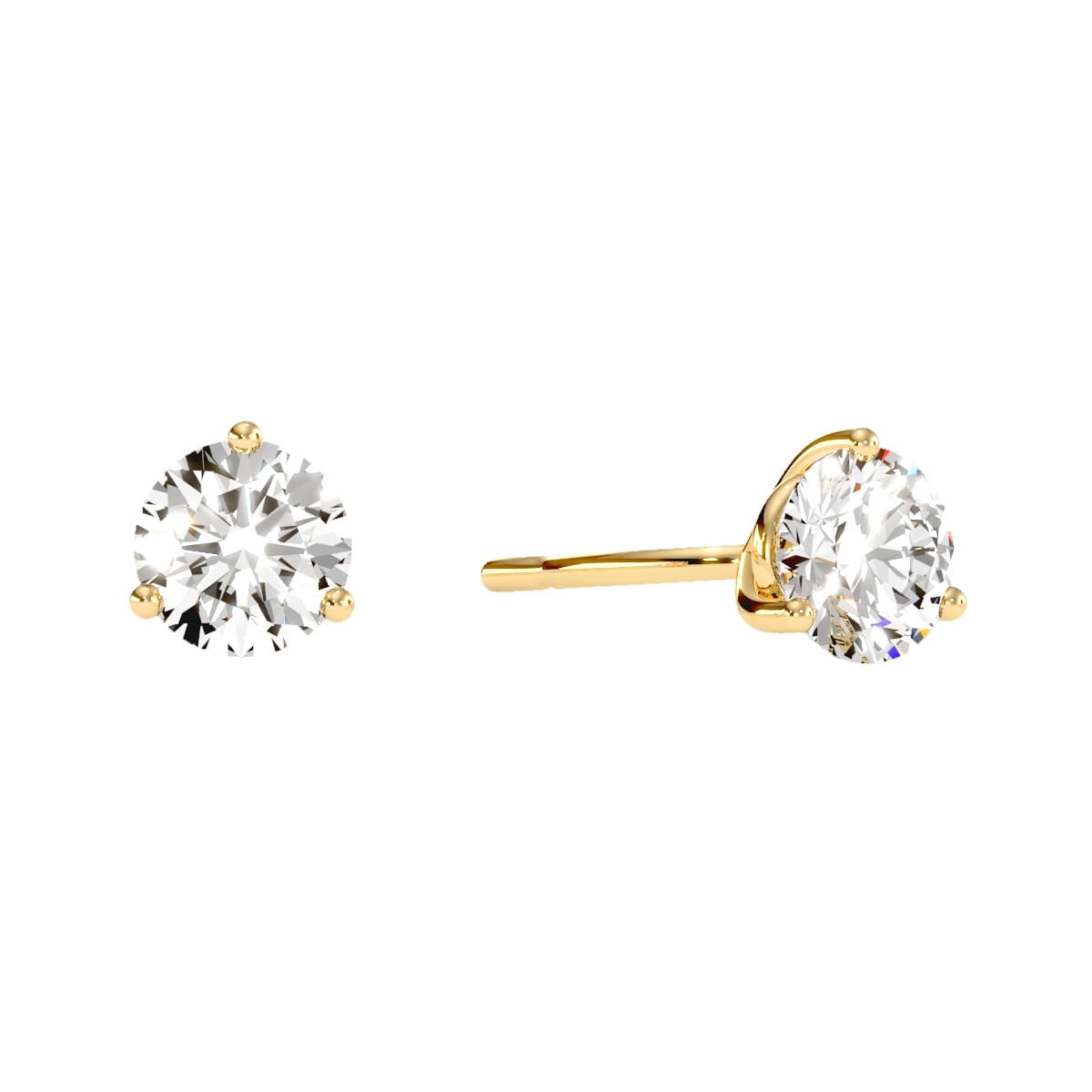 SuperJeweler 1 Carat Moissanite Martini Stud Earrings in 14K Yellow Gold for Women
