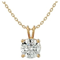 SuperJeweler 1 Carat Moissanite Necklace 14K Yellow Gold for Female