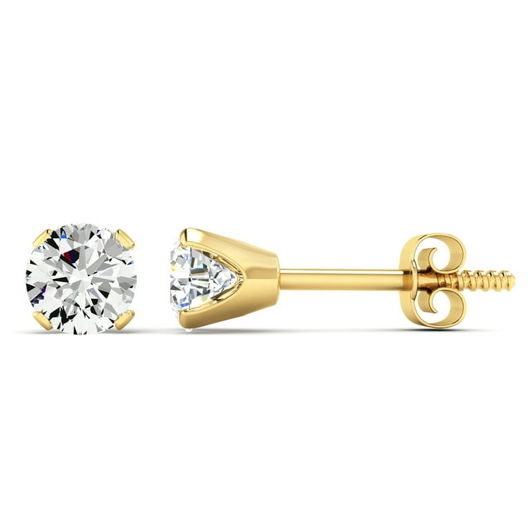 SuperJeweler 1 Carat Moissanite Screw Back Stud Earrings in 14K