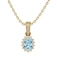 thumbnail image 1 of SuperJeweler 1 Carat Oval Shape Aquamarine and Diamond Necklace In 14 Karat Yellow Gold, 18 Inches For Women, 1 of 6