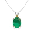thumbnail image 1 of SuperJeweler 1 Carat Oval Shape Emerald Necklace In Sterling Silver, 18 Inches For Women, 1 of 5
