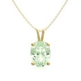 thumbnail image 1 of SuperJeweler 1 Carat Oval Shape Green Amethyst Necklace In 14K Yellow Gold Over Sterling Silver, 18 Inches For Women, 1 of 5