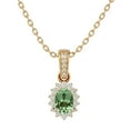 thumbnail image 1 of SuperJeweler 1 Carat Oval Shape Green Amethyst and Diamond Necklace in 14 Karat Yellow Gold, 18 inches for Women, 1 of 6