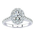 thumbnail image 1 of SuperJeweler 1 Carat Oval Shape Halo Moissanite Engagement Ring in 14 Karat White Gold For Women, 1 of 1