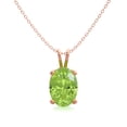 thumbnail image 1 of SuperJeweler 1 Carat Oval Shape Peridot Necklace in 14K Rose Gold Over Sterling Silver, 18 inches for Women, 1 of 5