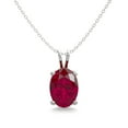 thumbnail image 1 of SuperJeweler 1 Carat Oval Shape Ruby Necklace In Sterling Silver, 18 Inches For Women, 1 of 5