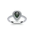 thumbnail image 1 of SuperJeweler 1 Carat Pear Shape Mystic Topaz and Double Halo Diamond Ring In Sterling Silver For Women, 1 of 6