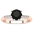 thumbnail image 1 of SuperJeweler 1 Carat Rose Cut Black and White Diamond Ring In 14 Karat Rose Gold For Women, 1 of 6