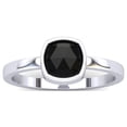 thumbnail image 1 of SuperJeweler 1 Carat Rose Cut Cushion Cut Black Diamond Solitaire Engagement Ring in 14 Karat White Gold for Women, 1 of 6