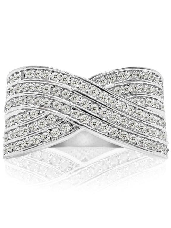 1 Carat Rose Cut Diamond Swirl Cocktail Ring For Women