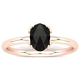 thumbnail image 1 of SuperJeweler 1 Carat Rose Cut Oval Black Diamond Solitaire Engagement Ring In 14 Karat Rose Gold For Women, 1 of 6